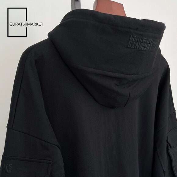 Vetements: GRAIL Multi Cargo Pocket Zip Army Military Black Hoodie SS24 - Picture 6 of 16